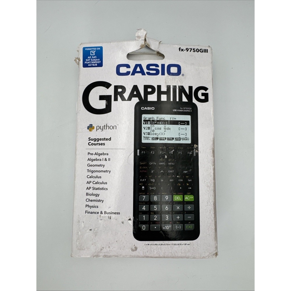 Casio fx-9750GIII Graphing Calculator Python Black Testing/Working-New/Open Box‎